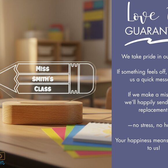 Teacher Custom Name Light | Personalized Light-Up Sign for Teacher Appreciation - Picture 5 of 7